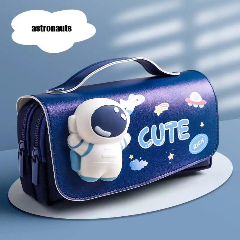 SkyShopy Cute Astronaut Pencil Pouch for Girls and Boys,Big Pencil Case for Kid,Zipper Pencil Kit Stationary Storage Box for School Children,Stationery Organizer Pen Box for Students SkyShopy Cute Astronaut Pencil Pouch for Girls and Boys,Big Pencil Case for Kid,Zipper Pencil Kit Stationary Storage Box for School Children,Stationery Organizer Pen Box for Students